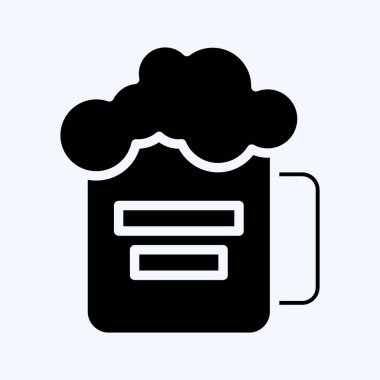 Biranın ikon kupası. Eğitim sembolü için uygun. Kabartma tarzı. Basit dizayn edilebilir. tasarım şablonu. Basit resimleme