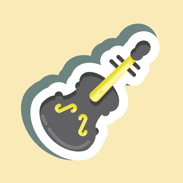 Sticker Violin Suitable Education Symbol Simple Design Editable Design Template — 스톡 벡터