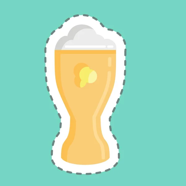 Sticker Line Cut Beer Suitable Education Symbol Simple Design Editable — Vettoriale Stock