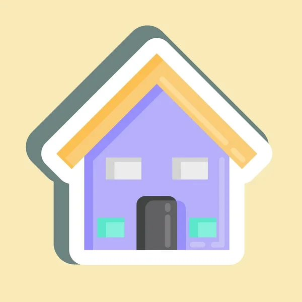 Sticker House Suitable Education Symbol Simple Design Editable Design Template — стоковый вектор