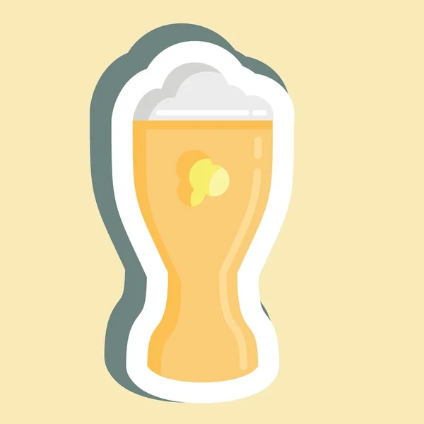 Sticker Beer Suitable Education Symbol Simple Design Editable Design Template — Vettoriale Stock