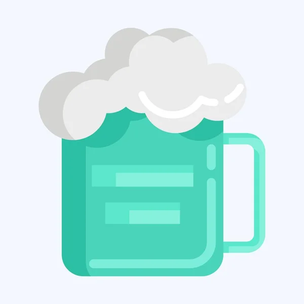 Icon Mug Beer Suitable Education Symbol Flat Style Simple Design — Stockvektor