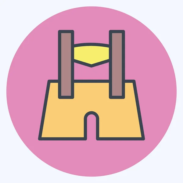 Icon Lederhose Suitable Education Symbol Color Mate Style Simple Design — ストックベクタ