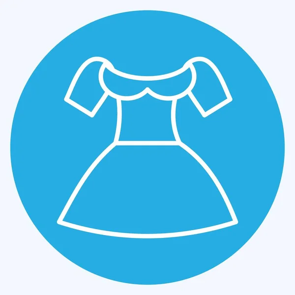 Icon Dirndl Suitable Education Symbol Blue Eyes Style Simple Design — Vettoriale Stock