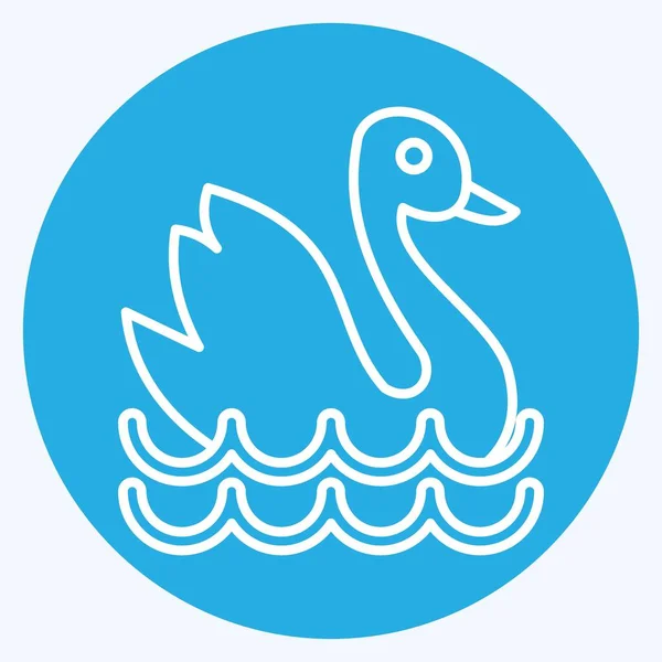 Icon Swan Suitable Education Symbol Blue Eyes Style Simple Design — Stockvektor