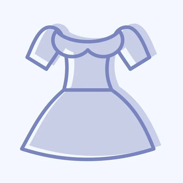 Icon Dirndl Suitable Education Symbol Two Tone Style Simple Design — Wektor stockowy