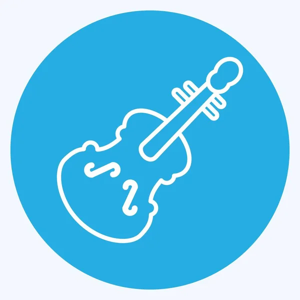 Icon Violin Suitable Education Symbol Blue Eyes Style Simple Design — Image vectorielle