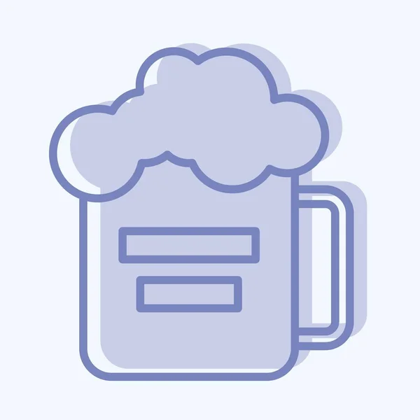 Icon Mug Beer Suitable Education Symbol Two Tone Style Simple — Stockvektor