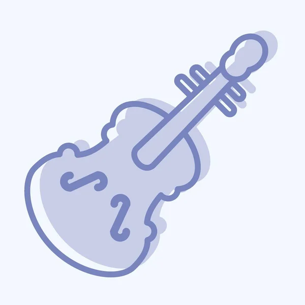 Icon Violin Suitable Education Symbol Two Tone Style Simple Design — Image vectorielle