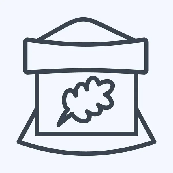 Icon Sack Flour Suitable Education Symbol Line Style Simple Design — Vetor de Stock