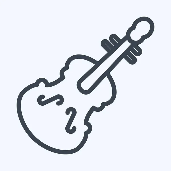 Icon Violin Suitable Education Symbol Line Style Simple Design Editable — Stockový vektor