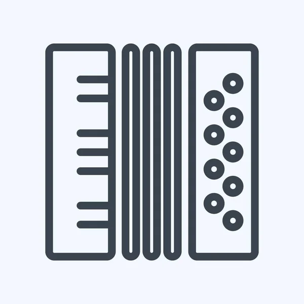 Icon Accordion Suitable Education Symbol Line Style Simple Design Editable — Vetor de Stock