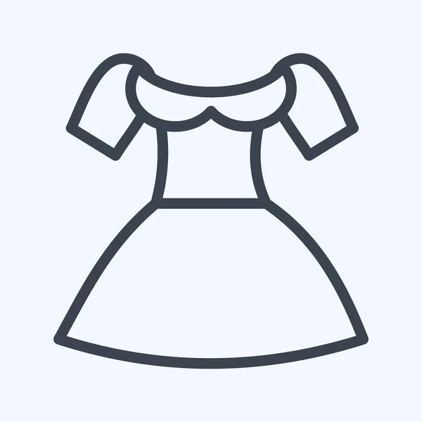 Icon Dirndl Suitable Education Symbol Line Style Simple Design Editable — 스톡 벡터