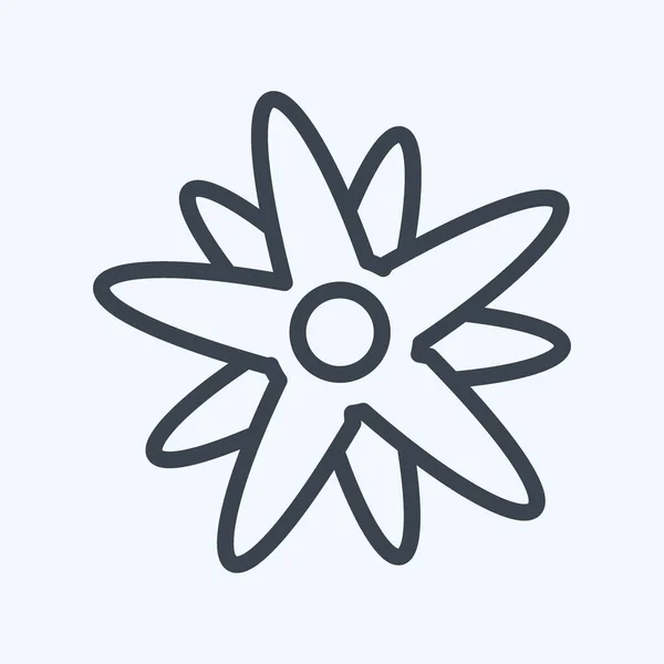 Icon Edelweiss Suitable Education Symbol Line Style Simple Design Editable — Vector de stock