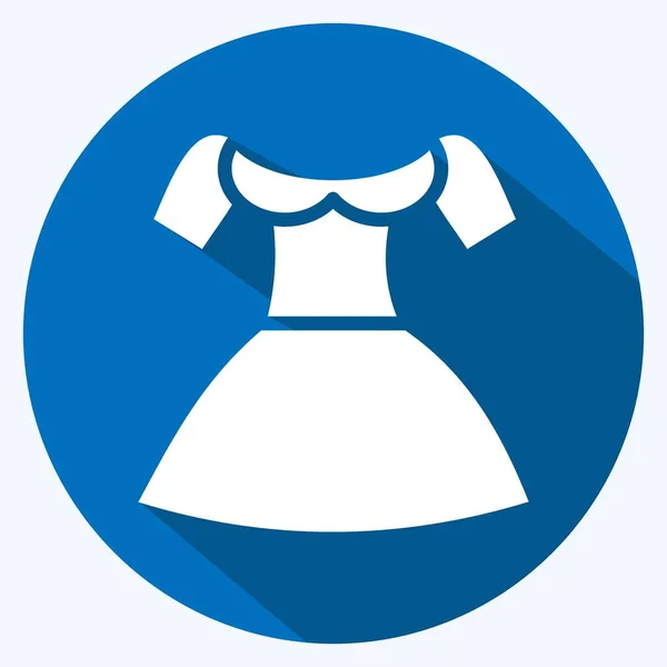 Icon Dirndl Suitable Education Symbol Long Shadow Style Simple Design — Wektor stockowy