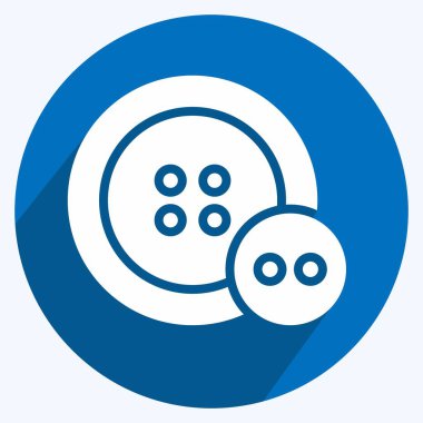 Simge Düğmeleri. Eğitim sembolü için uygun. Uzun gölge tarzı. Basit dizayn edilebilir. tasarım şablonu. Basit resimleme