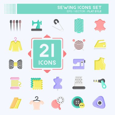 Simge Dikişi. Eğitim sembolü için uygun. Düz stil. Basit dizayn edilebilir. tasarım şablonu. Basit resimleme