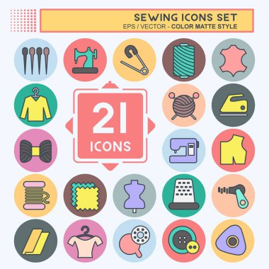 Simge Dikişi. Eğitim sembolü için uygun. renk arkadaşı stili. Basit dizayn edilebilir. tasarım şablonu. Basit resimleme