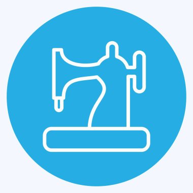 Simge Dikiş Makinesi. Eğitim sembolü için uygun. Mavi gözlü. Basit dizayn edilebilir. tasarım şablonu. Basit resimleme