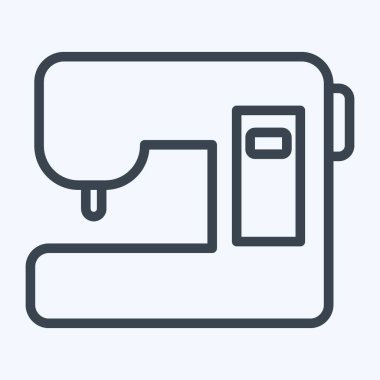 Simge Dikiş Makineleri. Eğitim sembolü için uygun. Sıra tarzı. Basit dizayn edilebilir. tasarım şablonu. Basit resimleme