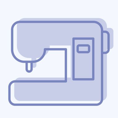 Simge Dikiş Makineleri. Eğitim sembolü için uygun. İki ton stili. Basit dizayn edilebilir. tasarım şablonu. Basit resimleme