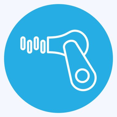 Simge Fermuarı. Eğitim sembolü için uygun. Mavi gözlü. Basit dizayn edilebilir. tasarım şablonu. Basit resimleme