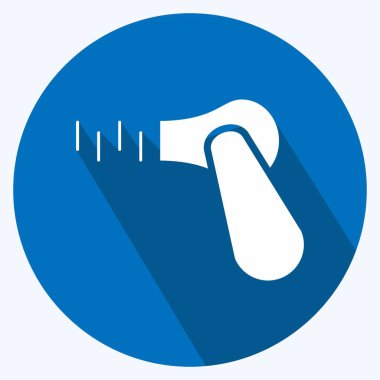 Simge Fermuarı. Eğitim sembolü için uygun. Uzun gölge tarzı. Basit dizayn edilebilir. tasarım şablonu. Basit resimleme