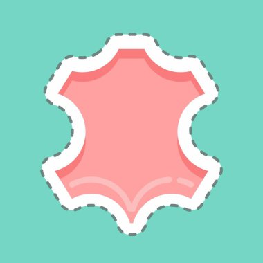 Etiket çizgisi Deri 'yi kesmiş. Eğitim sembolü için uygun. Basit dizayn edilebilir. tasarım şablonu. Basit resimleme