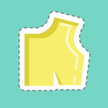 Çıkartma çizgisi dikiş desenini kesti. Eğitim sembolü için uygun. Basit dizayn edilebilir. tasarım şablonu. Basit resimleme