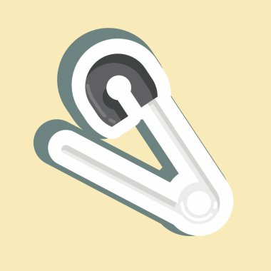 Çıkartma Güvenlik iğnesi. Eğitim sembolü için uygun. Basit dizayn edilebilir. tasarım şablonu. Basit resimleme