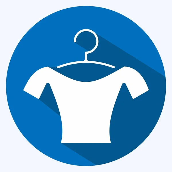 Icon Blouse Suitable Education Symbol Long Shadow Style Simple Design —  Vetores de Stock