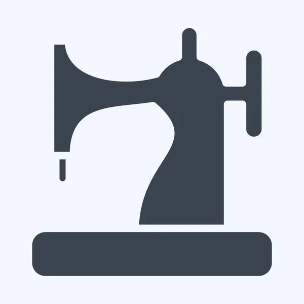 Icon Sewing Machine Suitable Education Symbol Glyph Style Simple Design — стоковый вектор
