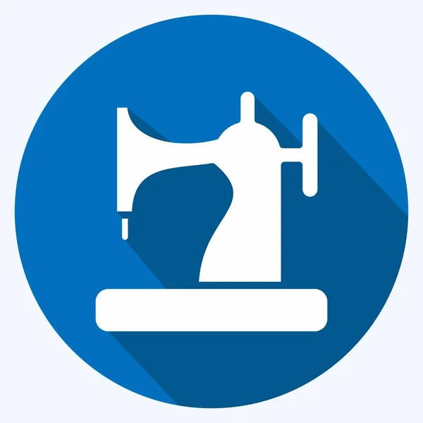 Icon Sewing Machine Suitable Education Symbol Long Shadow Style Simple — Stockový vektor