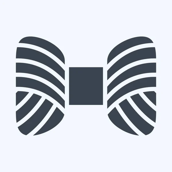 Icon Skein Yarn Suitable Education Symbol Glyph Style Simple Design — Διανυσματικό Αρχείο