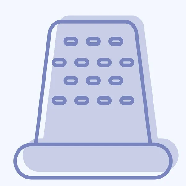 Ikona Thimble Vhodný Pro Symbol Vzdělání Dvoubarevný Styl Jednoduchý Design — Stockový vektor