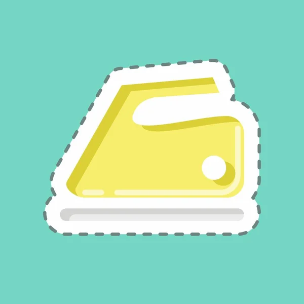 Sticker Line Cut Iron Suitable Education Symbol Simple Design Editable — Image vectorielle
