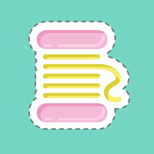 Sticker Line Cut Spool Suitable Education Symbol Simple Design Editable — ストックベクタ