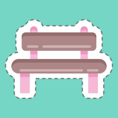 Çıkartma çizgisi Bench 'i kesti. Şehir Parkı sembolü için uygun. Basit dizayn edilebilir. tasarım şablonu. Basit resimleme