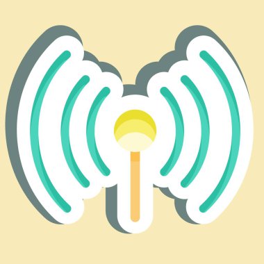 Çıkartmalı kablosuz internet. Şehir Parkı sembolü için uygun. Basit dizayn edilebilir. tasarım şablonu. Basit resimleme