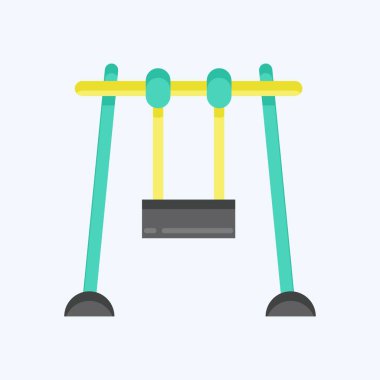 Simge salıncağı. Şehir Parkı sembolü için uygun. Düz stil. Basit dizayn edilebilir. tasarım şablonu. Basit resimleme