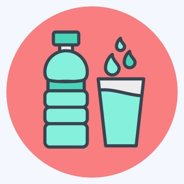 Simge Suyu. Şehir Parkı sembolü için uygun. renk arkadaşı stili. Basit dizayn edilebilir. tasarım şablonu. Basit resimleme