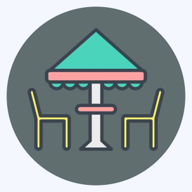 Simge Çadırı. Şehir Parkı sembolü için uygun. renk arkadaşı stili. Basit dizayn edilebilir. tasarım şablonu. Basit resimleme