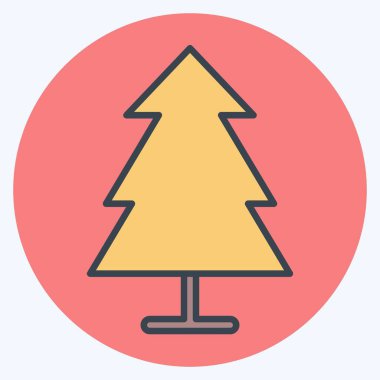 Simge çamı. Şehir Parkı sembolü için uygun. renk arkadaşı stili. Basit dizayn edilebilir. tasarım şablonu. Basit resimleme