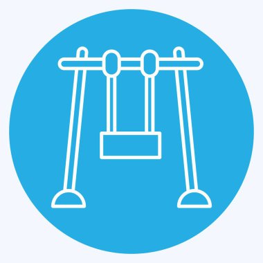 Simge salıncağı. Şehir Parkı sembolü için uygun. Mavi gözlü. Basit dizayn edilebilir. tasarım şablonu. Basit resimleme