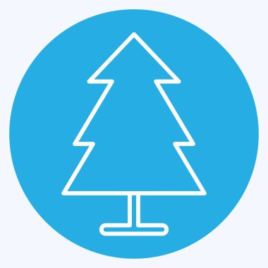 Simge çamı. Şehir Parkı sembolü için uygun. Mavi gözlü. Basit dizayn edilebilir. tasarım şablonu. Basit resimleme