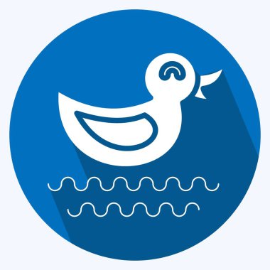 Simge ördeği. Şehir Parkı sembolü için uygun. Uzun gölge tarzı. Basit dizayn edilebilir. tasarım şablonu. Basit resimleme