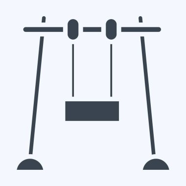 Simge salıncağı. Şehir Parkı sembolü için uygun. Kabartma tarzı. Basit dizayn edilebilir. tasarım şablonu. Basit resimleme