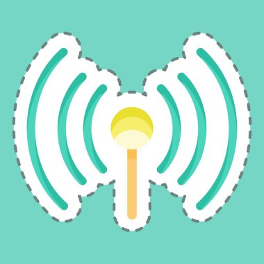 Çıkartma hattı kablosuz bağlantıyı kesti. Şehir Parkı sembolü için uygun. Basit dizayn edilebilir. tasarım şablonu. Basit resimleme