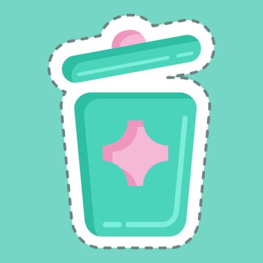 Çıkartma hattı çöp tenekesini kesti. Şehir Parkı sembolü için uygun. Basit dizayn edilebilir. tasarım şablonu. Basit resimleme