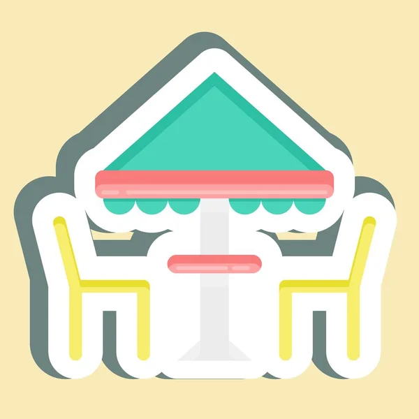 Sticker Tent Suitable City Park Symbol Simple Design Editable Design — 图库矢量图片